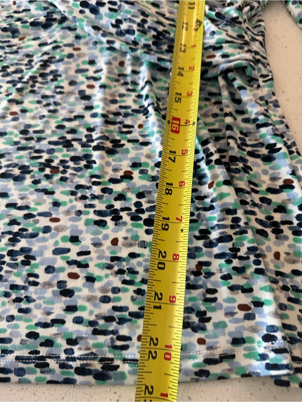 Dkny Blue, Green and Black Dotted Wrap-Front Blouse - Picture 8 of 10